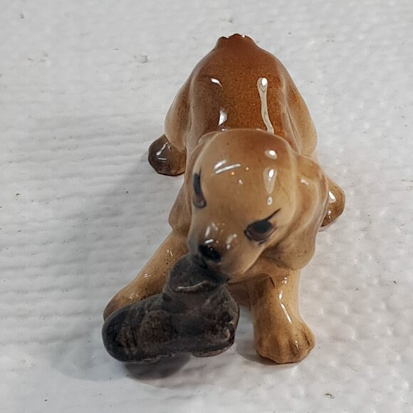 Vintage Hagen Renaker Cocker Spaniel Dog Shoe boot Figurine Miniature mini READ - Picture 3 of 9